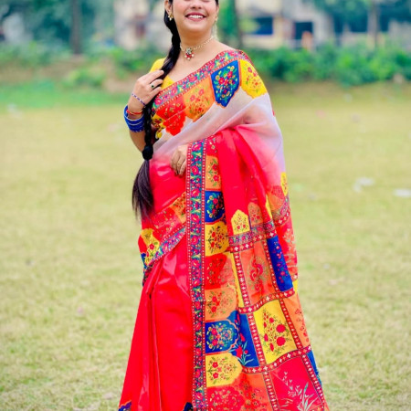 Premium Chandery Silk Saree Code - 4316