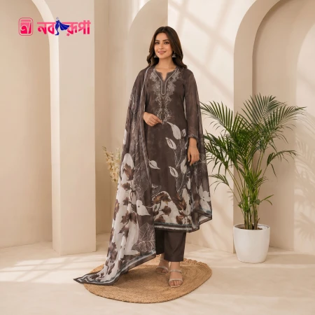 NB-002 এসি কটন থ্রী পিস (Brown)