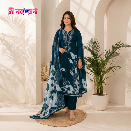 NB-004 এসি কটন থ্রী পিস (T blue )