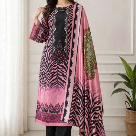 NB-005 এসি কটন থ্রী পিস (Pink)